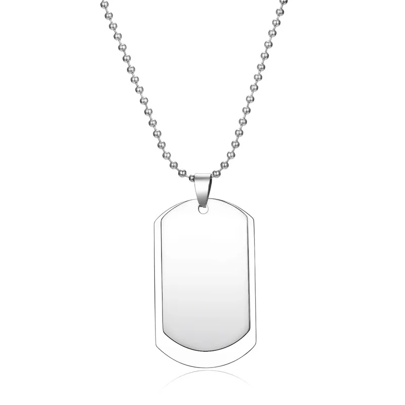 

1PC Men Punk Double Stainless Steel Army Tag Pendant Necklace European Fashion Silver Color Dog Tag Necklace Women Jewelry N4-3