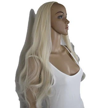 

Heat Resistant Synthetic Hair Fiber 24" 60cm 220gr 7 Clips Attached U Shape Half Wig