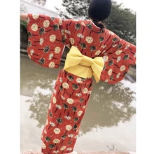 Японское традиционное кимоно юката женский костюм кимоно гейши Платье женское японское кимоно юката Obi японский косплей FF2049