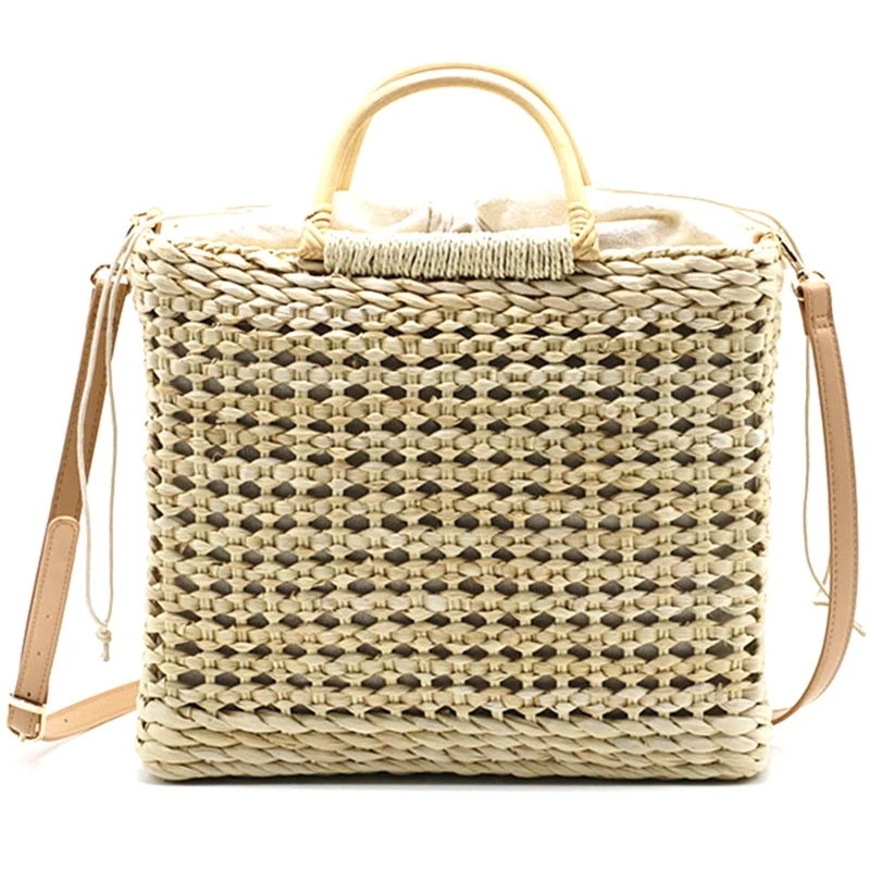 Тканая Соломенная пляжная сумка ручной работы, женская сумка, женская большая сумка для путешествий, летняя женская сумочка, модная сумка-мессенджер с кисточками