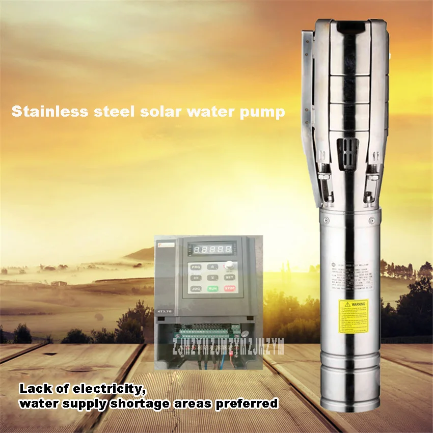 

New Hot 750W DC48V Solar Water Pump Farmland Irrigation System Deep Well Submersible Pump 60 / 78m High lift 3SSW3-78-48-750