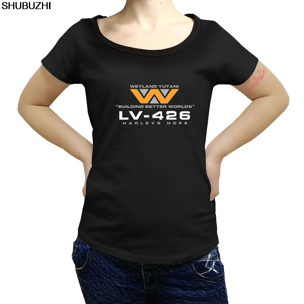 Женская футболка летняя с надписью Aliens Hadleys Hope Nostromo Weyland Yutani corp. Covenant sbz1204|Футболки|