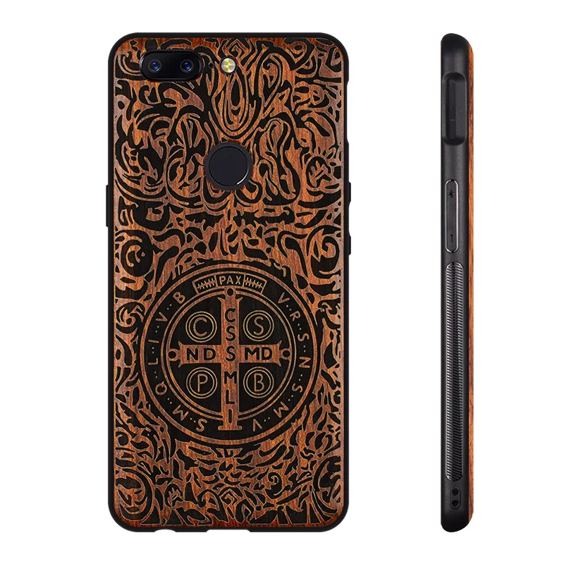 

Unique for Oneplus 5T 6T 7 7Pro TPU Rosewood Shockproof Back Cover Phone Shell One plus 6 case Original Wood Phone Case funda