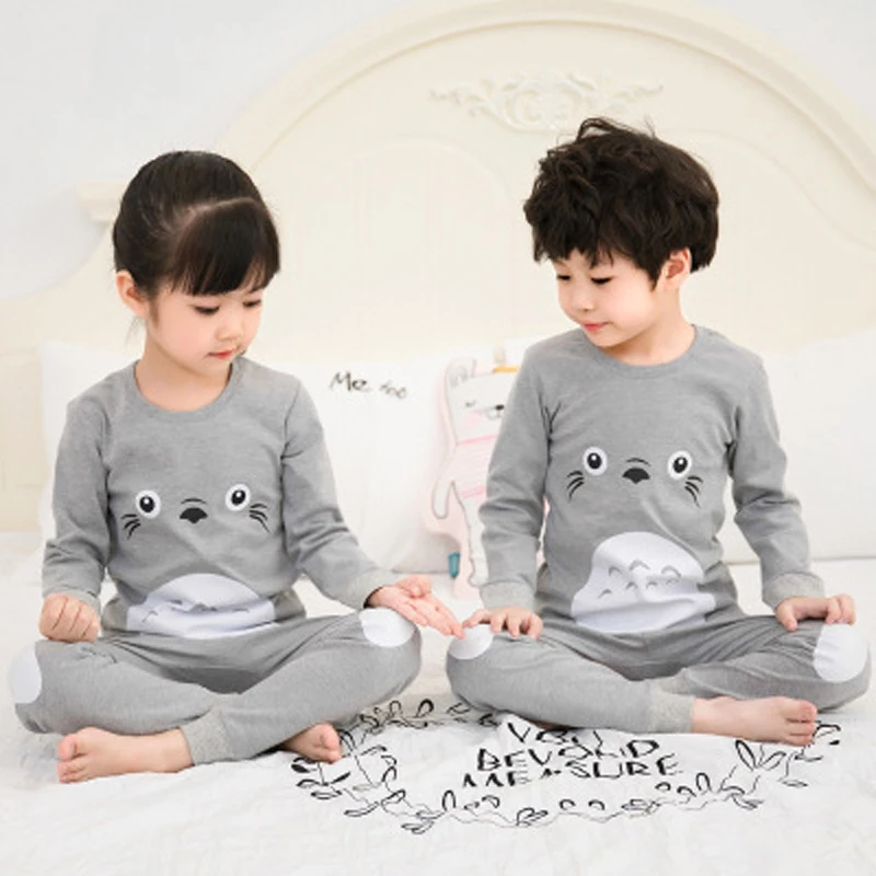 

Spring Cotton Pajamas For Girls Boys Children's Pajamas Long-sleeves Pyjamas Set Baby Clothes Kids Sleepwear Cartoon Nightwear