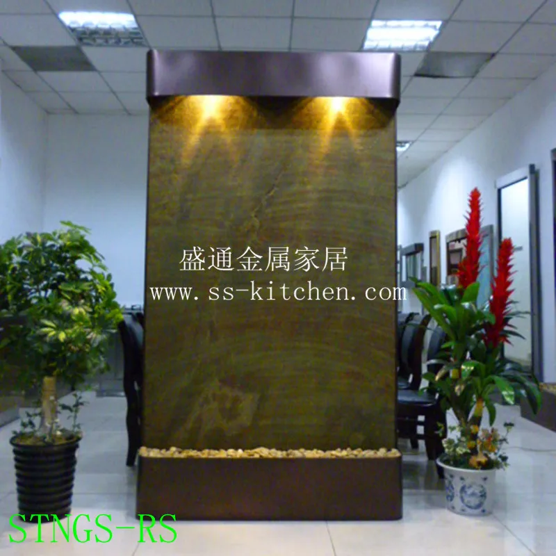 

American antique wall water curtain for decoration with water and water pump ,lights natural slate