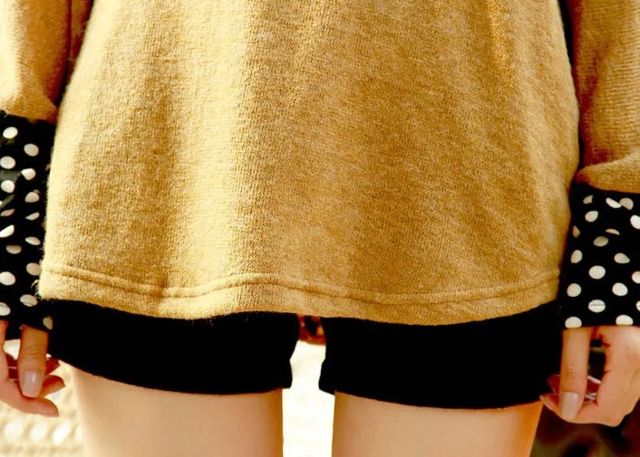 Batwing sleeve Dot peter pan collar cute sweater autumn thin pullover sweaters long sleeve patchwork new cute knitwear oversized Batwing sleeve Dot peter pan collar cute sweater autumn thin pullover sweaters long sleeve patchwork new cute knitwear oversized