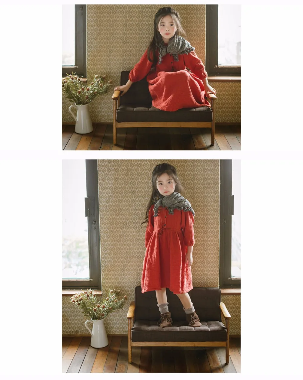 preppy style little big girls dresses fall 2018 kids cotton party dress clothes children red long sleeve princess costume dress (5)