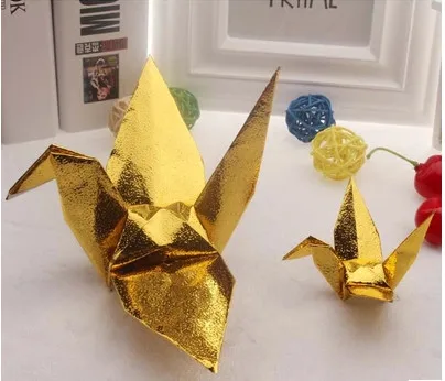 Diy Handmade Origami Products 10cm Golden Paper Birds For Wedding