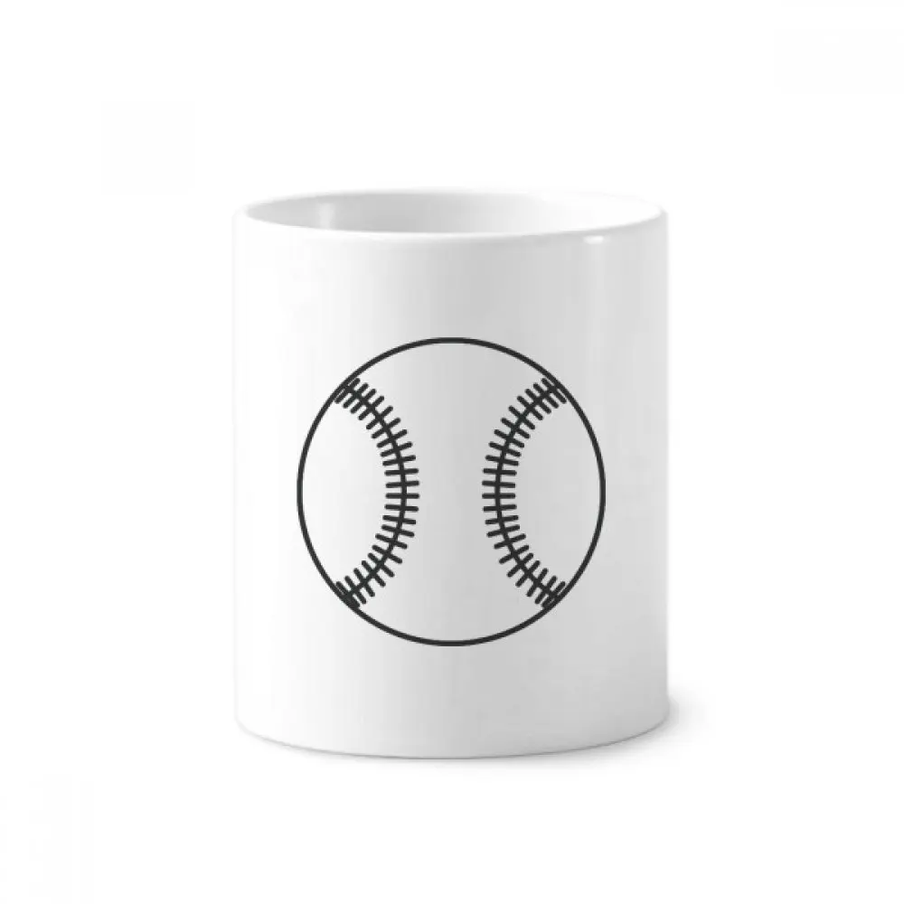 

Baseball Sport Line Drawing Pattern Toothbrush Pen Holder Mug White Ceramic Cup 12oz