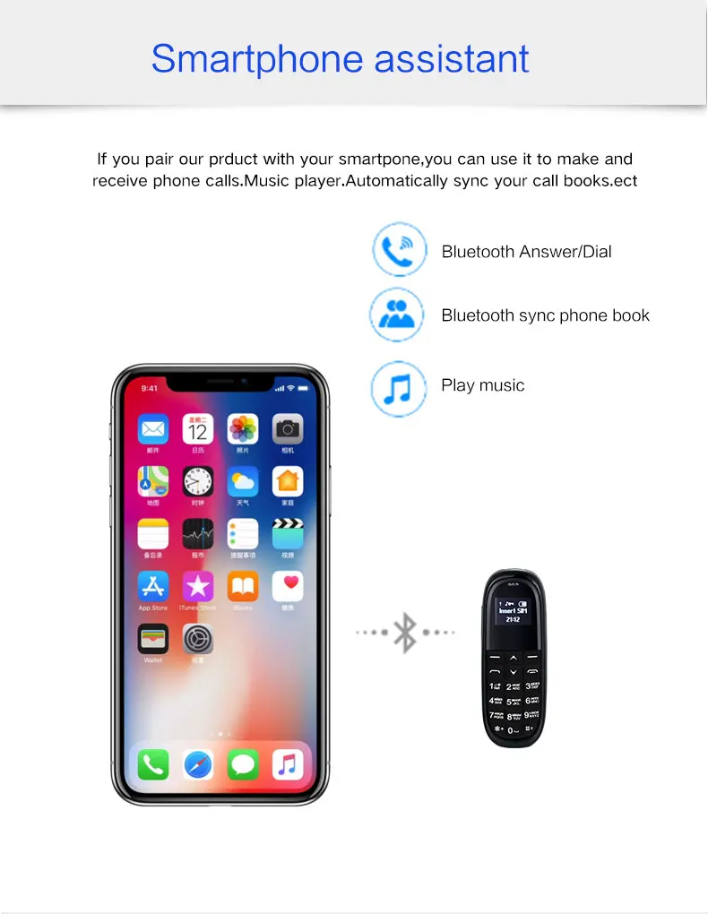 Mini Emergency unlock CellPhone kids mobile Wireless earphone Bluetooth Headphone Dialler support SIM Card hands free Call