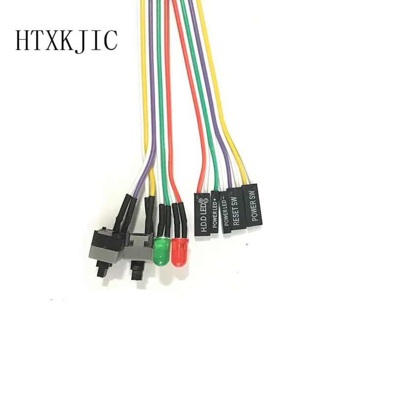 10pcs Desktop Computer PC Case Power cable SW switch Restart switch Power Reset HDD LED + Switch Cable Connector Adapter 10 pcs atx pc computer motherboard power cable switch on off reset button computer replacement f19886