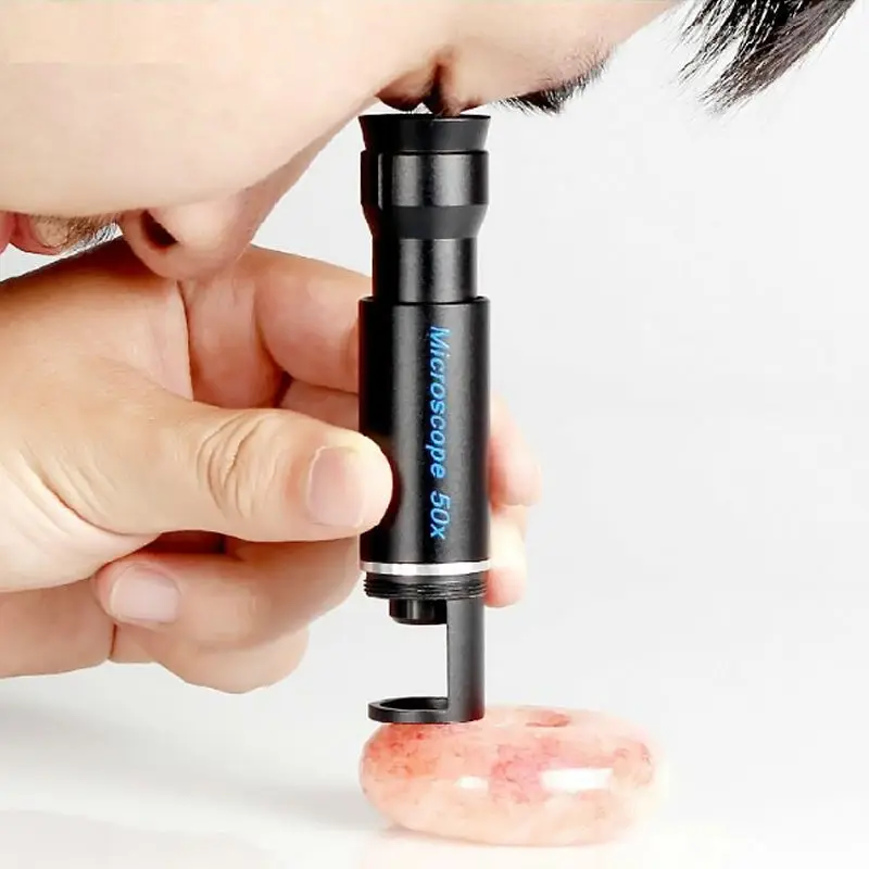 

50X Pocket Magnifier Compact Metal Magnifier for Identification
