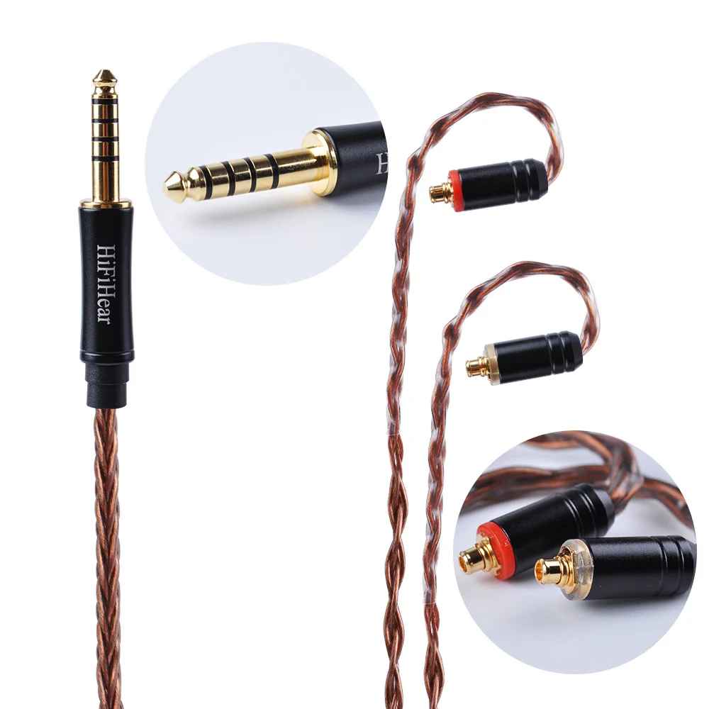 HiFiHear 8 Core Silver Plated Upgraded Cable 2 5 3 5 4 4mm Balanced Cable With MMCX 2pin Connector For ZS10 ZS6 ES4 HQ5 HQ6