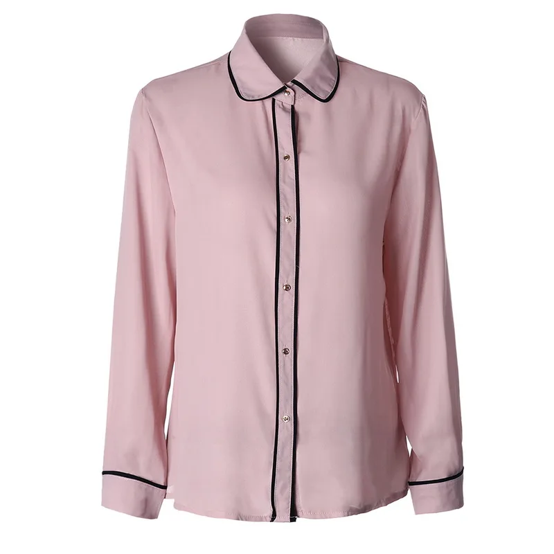 CALOFE 2018 Autumn Chiffon Blouses Women Casual Turn Down