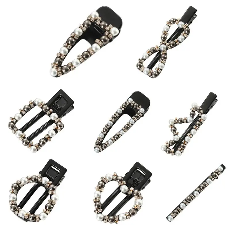 

Multi Styles Minimalist Wedding Decorative Duckbill Hair Clip Ladies Imitation Pearl Rhinestone Geometric Hair Styling Barrettes