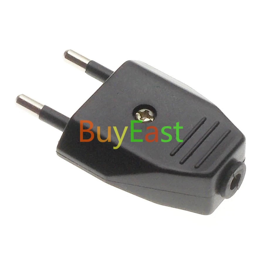 

(2 PCS) European EU CEE 7/16 Type C Rewireable Power Plug Black Color