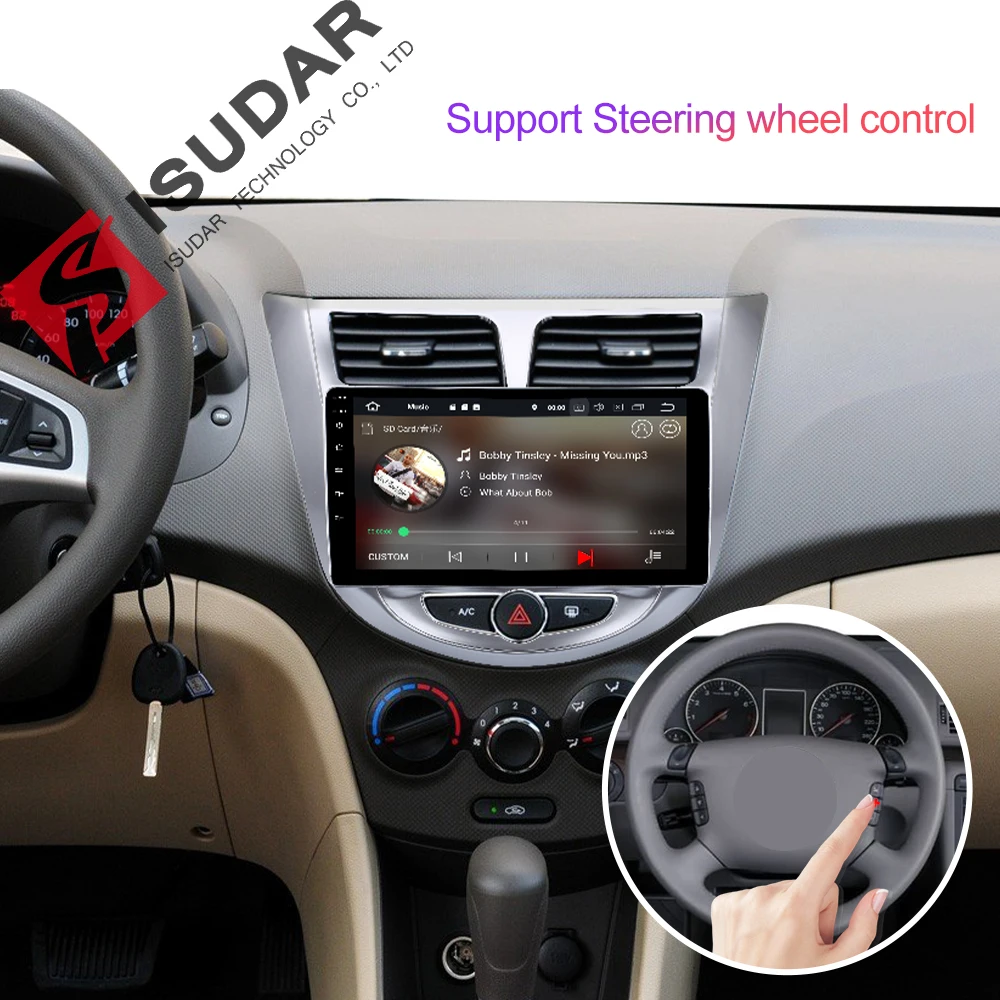 Perfect Isudar Android 9 2 Din Car Multimedia Player For Hyundai/Solaris/Verna/Accent Auto Radio GPS Navigation Video Stereo DSP USB DVR 1