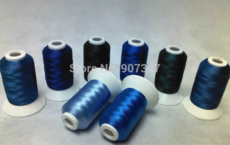 

Computer Machine Embroidery Thread Filament 100% Polyester With Blue Colors Series,500m Each ,8 Spools 120d/2(40wt),Super Sheen