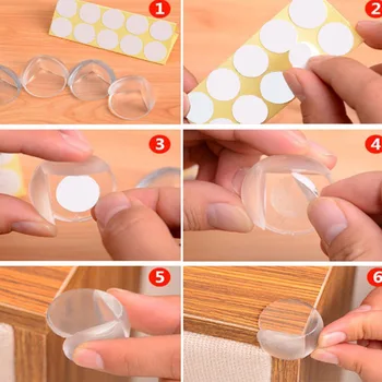 

Free Shipping New 10Pcs Children Safety Collision Angle Spherical Transparent Protective Corner