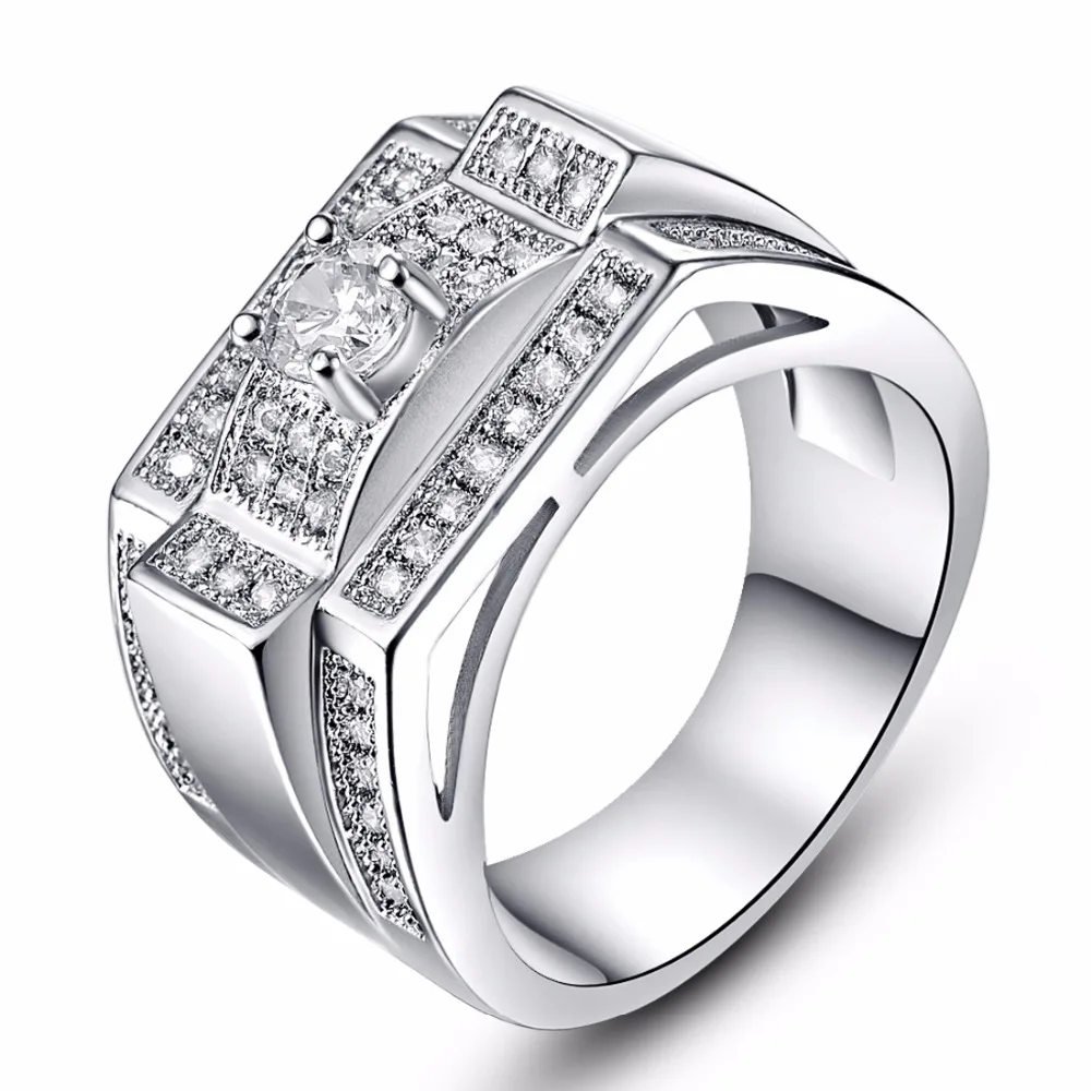  Wholesale  White  Gold  Color Wedding  rings  For Women AAA cz 