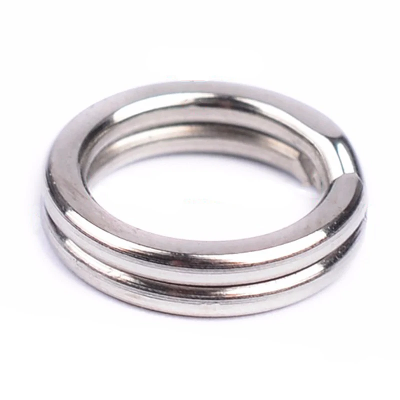 

100Pcs Durable Double Loop Hot Split Ring Fishing Tackle Stainless Steel Hook Connector 14mm