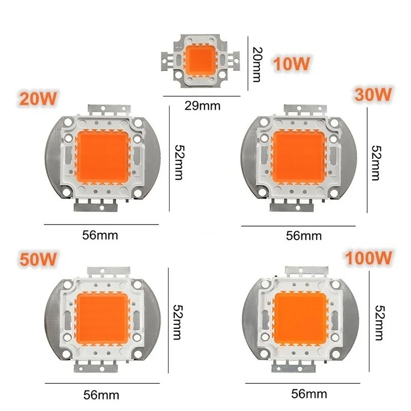 Reblue 10 шт. полный спектр привело растут LED для растений аквариум светодиодные лампы рассады 1 Вт 3 Вт 5 вт расти светодиодные лампы полный