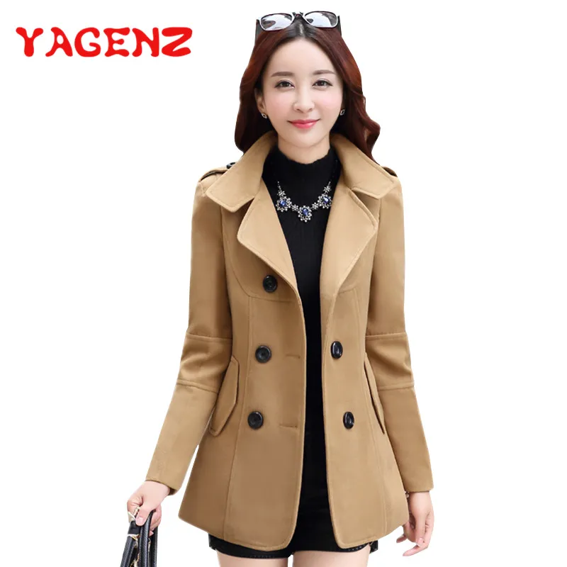 YAGENZ 2018 зимняя одежда короткие шерстяное пальто для женщин Корейский шерстяное мода двубортный Кардиган куртка элегантный Blend 77