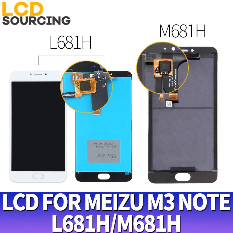 ЖК дисплей 5 дюйма для Meizu M3 Note экран с рамкой и дигитайзером сенсорного экрана в