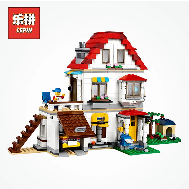 

Lepin 24046 City the American Style Family Villa House Set Model Building Blocks Compatible 31069 Educational Kids Creative Toys