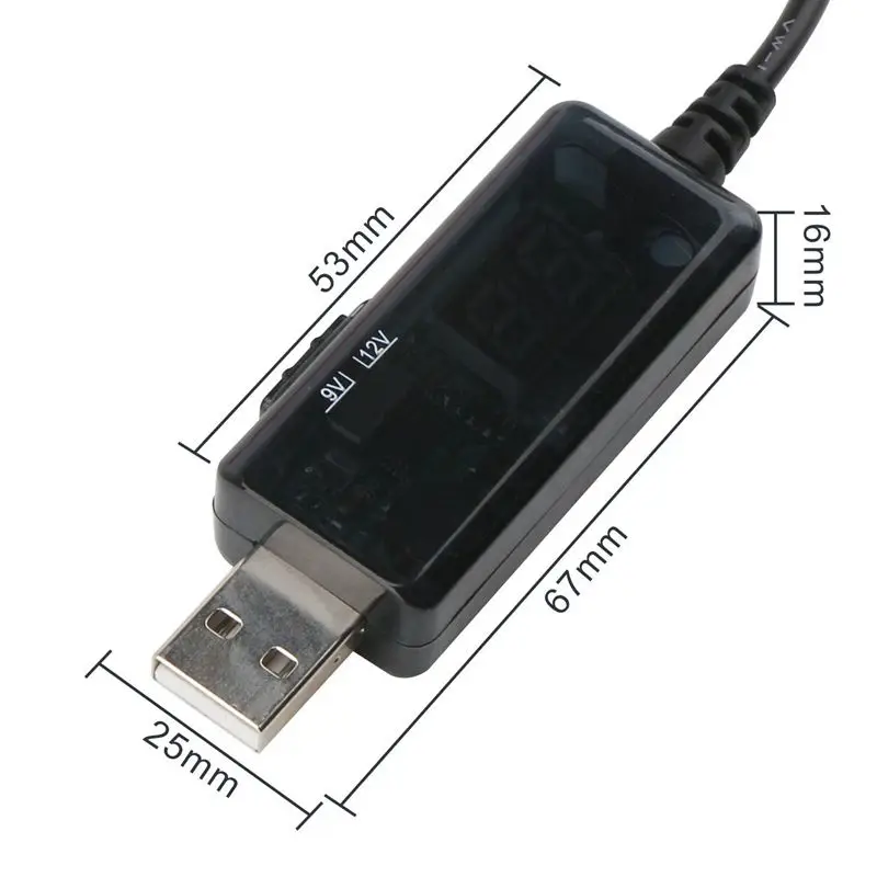 USB Boost Cable 5V Шаг до 9V 12V Регулируемый преобразователь напряжения 1A повышающий вольт трансформатор DC регулятор мощности с переключателем a
