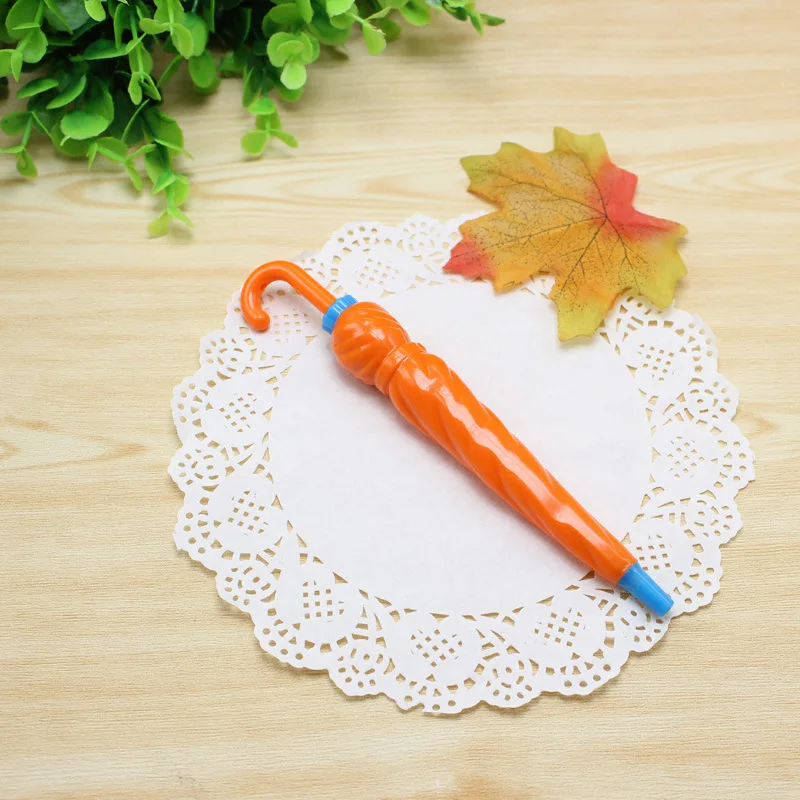 1 шт. креативная ручка конфетных цветов зонтик шариковая ручка в форме цветка ручка с синими чернилами 1,0 мм канцелярские принадлежности студенческий приз подарок для офиса - Цвет: Orange