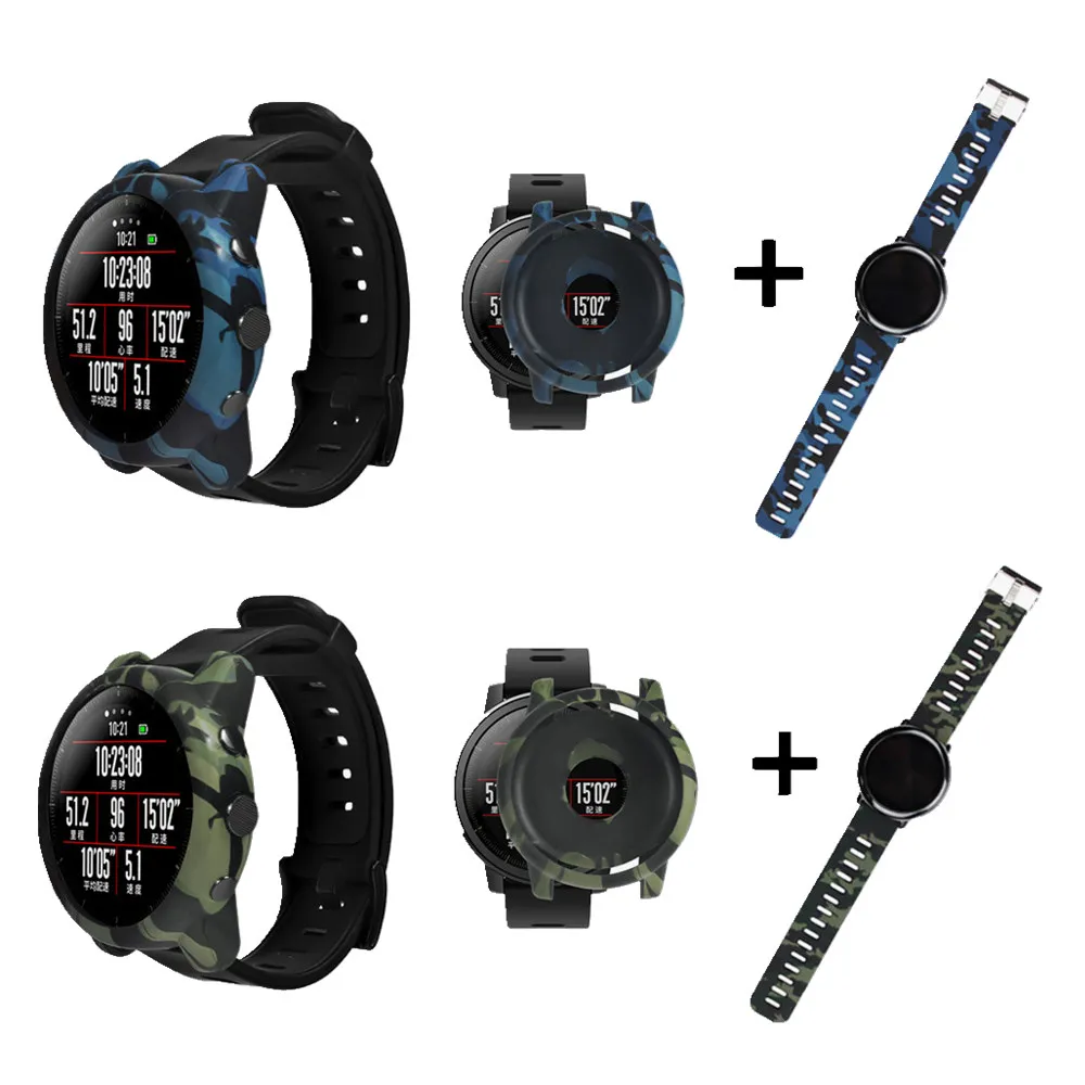Камуфляжный силиконовый чехол для Amazfit Stratos сменный спортивный ремешок смарт