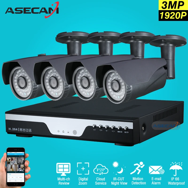 imágenes para Súper 3MP Full HD 4 Canal 1920 P kit de Cámara de Vigilancia gris Metal Bala Al Aire Libre de Cámaras de Seguridad de 4CH DVR Sistema de CIRCUITO CERRADO de televisión p2p imágenes para Súper 3MP Full HD 4 Canal 1920 P kit de Cámara de Vigilancia gris Metal Bala Al Aire Libre de Cámaras de Seguridad de 4CH DVR Sistema de CIRCUITO CERRADO de televisión p2p