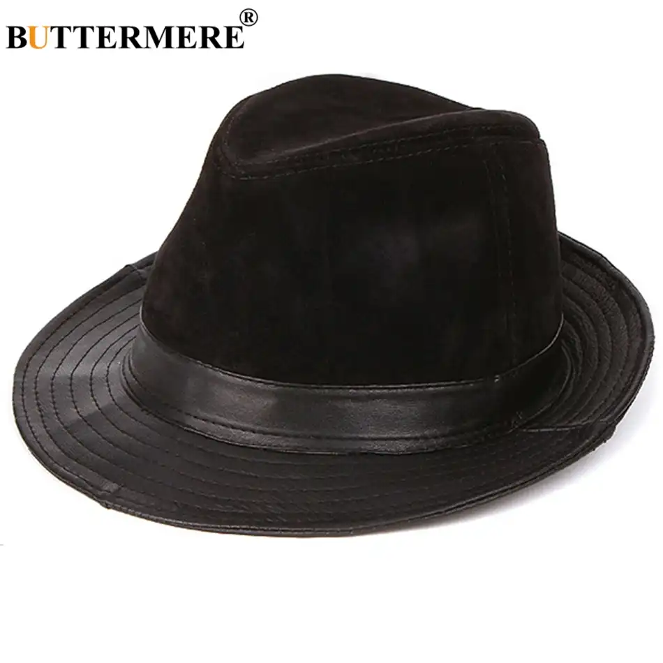 leather trilby hat