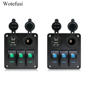 

Wotefusi 3 Gang LED Rocker Switch Panel Breaker with Dual USB Port for Cars Caravans RV Boats Truck Vehicles 12V [QPL1533-1534]
