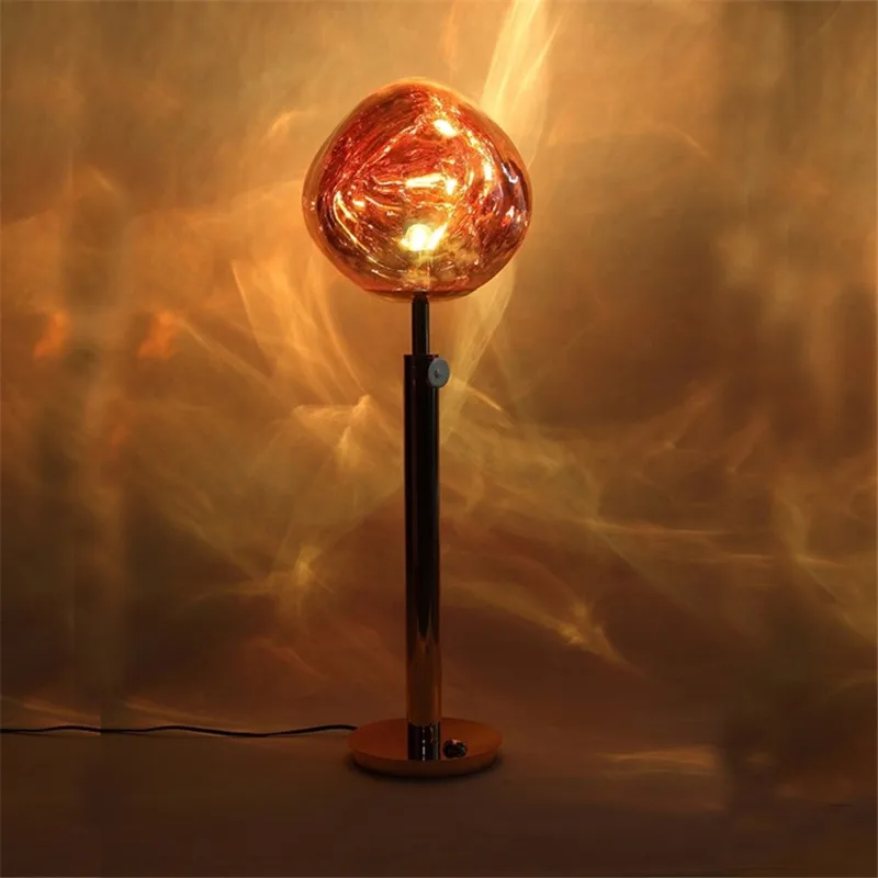 

Nordic living room bedside Tom DIXON table lamp model room study room irregular shape plating lava decorative lamp free shipping