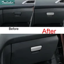 Tonlinker 1 Pcs DIY Car Styling Stainless Steel The Glove Box Handle Light Cover Case Stickers
