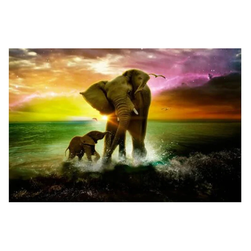 

Elephant 5D DIY Diamond Painting Embroidery Full Needlework Cross Stitch Rhinestone Home Decoration Crafts Fashion Art SH