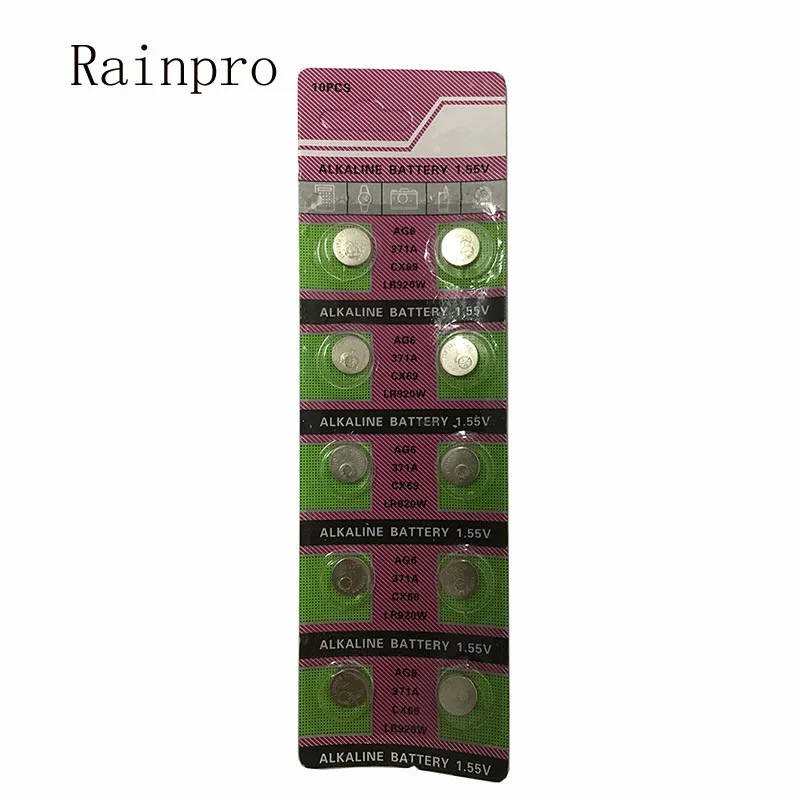 

Rainpro 10PCS/LOT AG6 CX921 LR920 LR921 371A 171 SR920SW button battery for watch .