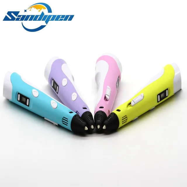 Best Offers Wholesale 5PCS/lot 3d Pen 3D Drawing Pen LED Screen 2nd Generation ABS/PLA Filament 3d Painting Pen Birthday Gift for Kids 