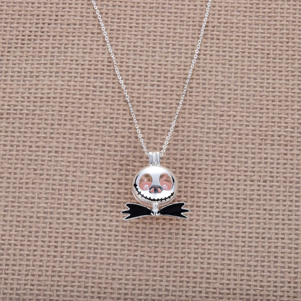 

Best Pearl Necklace Pendants Women Classic Ketting Men Jewelry Silver Chain Choker Nightmare Before Christmas Jack Necklace