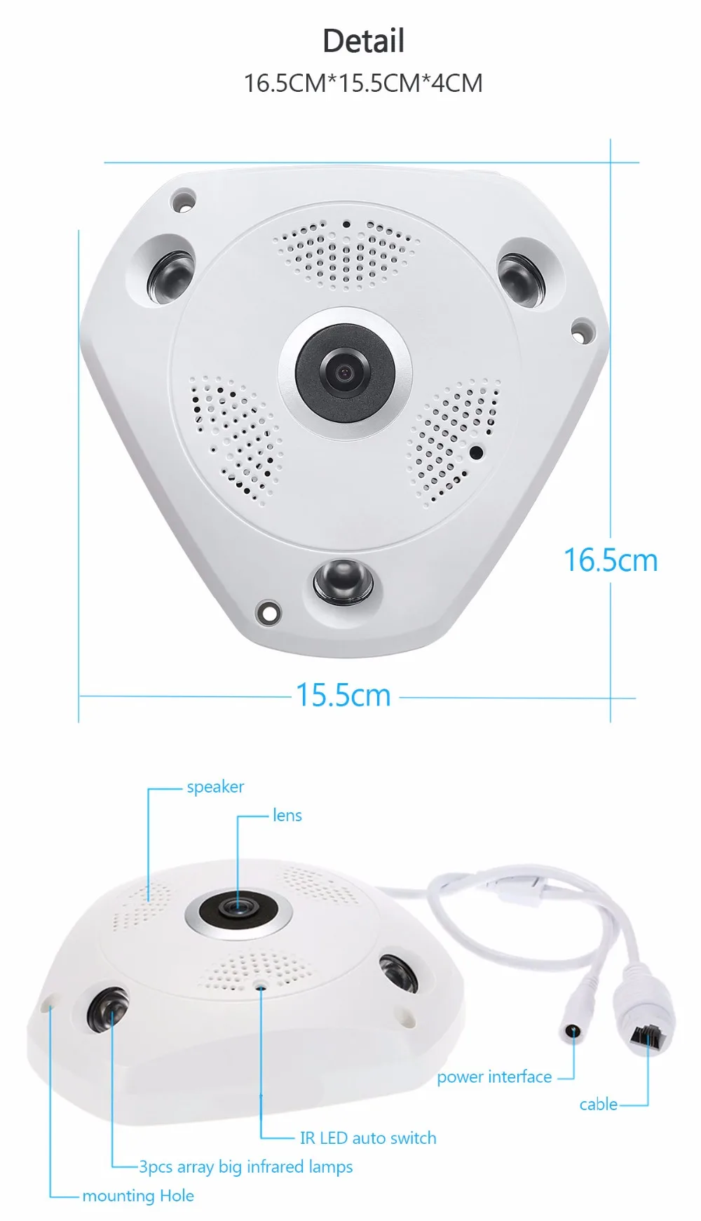 Беспроводной Wi-Fi IP Камера 3g 4G камера видеонаблюдения “рыбий глаз” с объектив 1080 P HD Широкий формат CCTV домашняя камера видеонаблюдения, 3D Очки виртуальной реальности VR 2-полосная аудио камеры ночного видения
