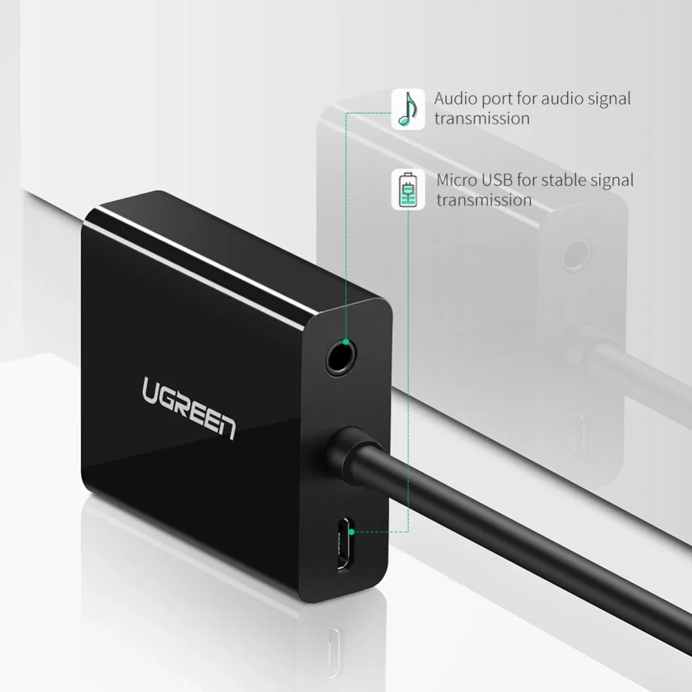 UGREEN активный HDMI к VGA адаптер с 3,5 мм AUX аудио разъем HDMI Женский к VGA Мужской конвертер для ТВ-палки ПК проектор ноутбука