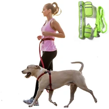 Two bags Dogs Running Leashes Elasticity Reflective Hands Freely Adjustable Waist Rope Dogs Harness Collar Jogging Walking Lead