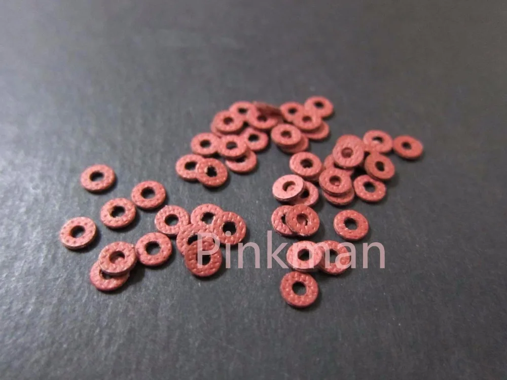 

1000 Pcs M2 2mmx5mmx0.8mm Red Insulating Fiber Washer