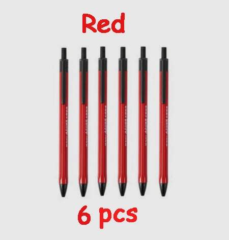 6 шт./лот,, хорошее качество, новые чернила M& G, гелевые чернила, ручка для письма, гладкие шариковые нейтральные ручки, офисные или школьные канцелярские принадлежности - Цвет: 6Pcs red