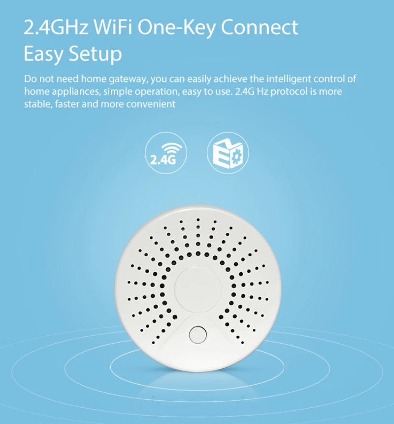 WiFi умный детектор дыма/датчик беспроводной датчик пожарного дыма датчик температуры для домашней охранной сигнализации приложение управление