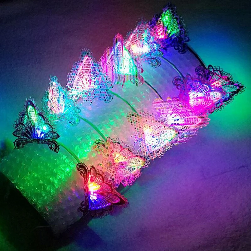 Luminous Hair Light Up Toys Headband Kids Luminous Lace Cat Ears Hair Light Flashing Hairband New Year Glow Party Supplies (1)