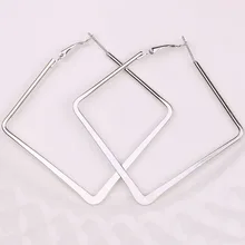 Hgflyxu, серьги-кольца золотого и серебряного цвета, большие квадратные, для женщин, девушек, серьги, повседневные, вечерние, модные, ювелирное изделие
