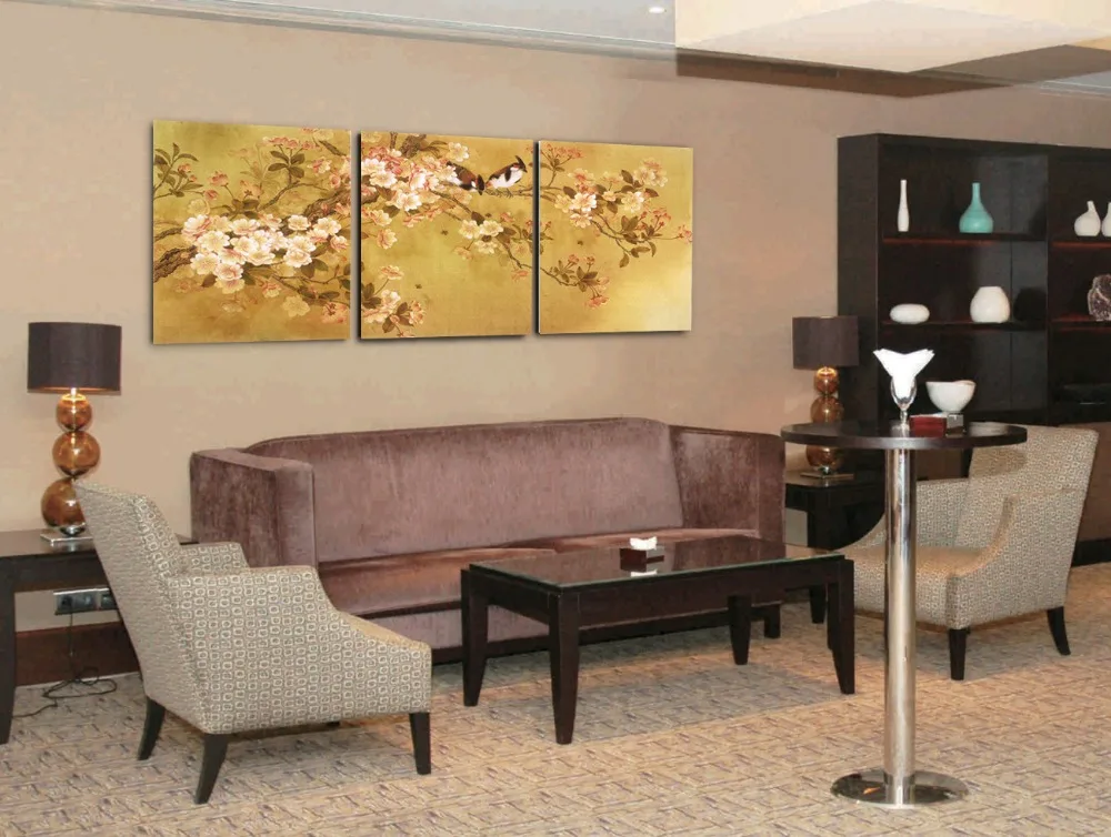 3 piece canvas wall art Modern office wall painting Home decor